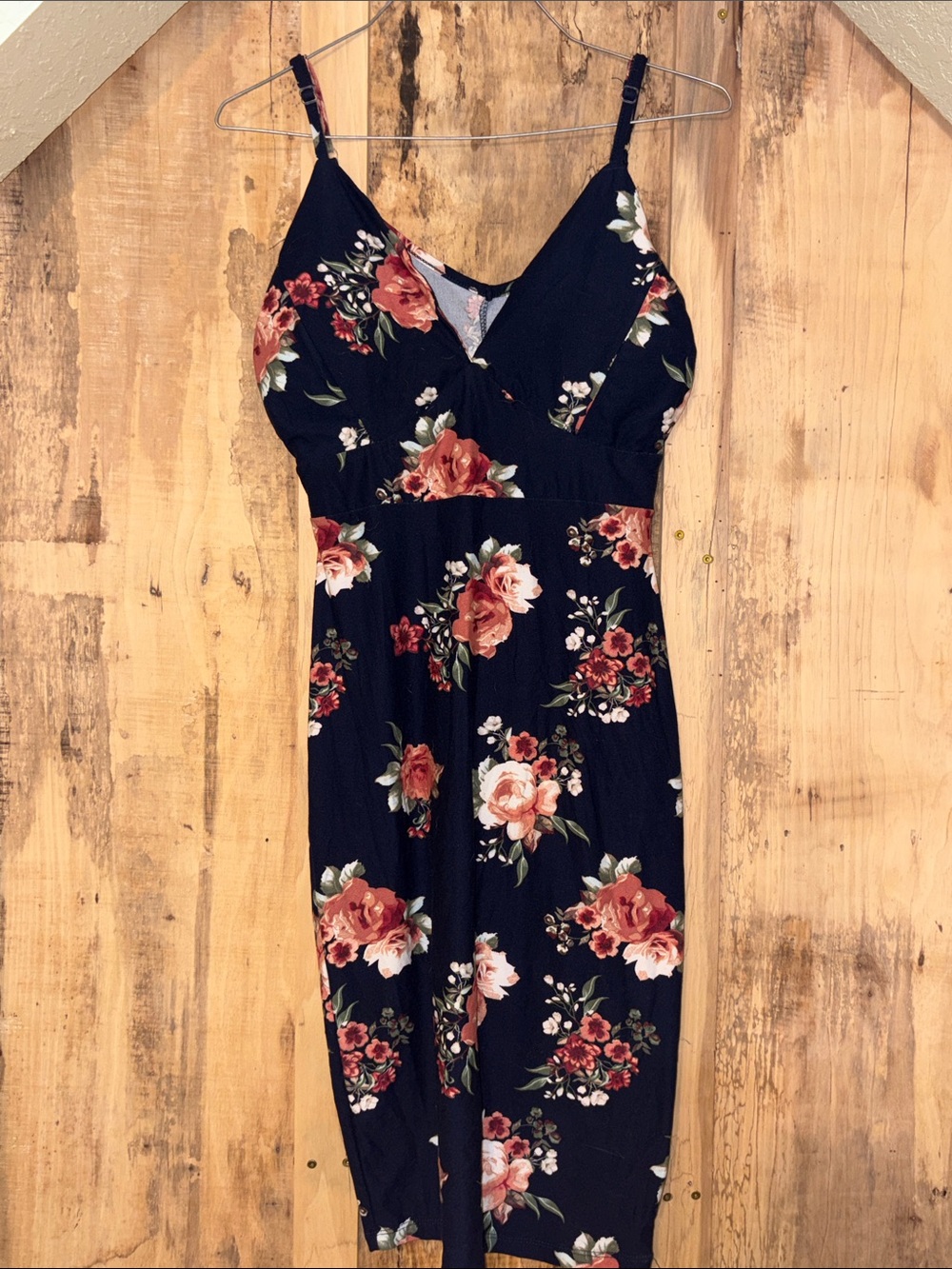 # 151 J for Justify Navy Floral Midi Dress with Adjustable Straps